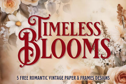 Timeless Blooms: 5 Free Romantic Vintage Floral Paper and Frames Designs