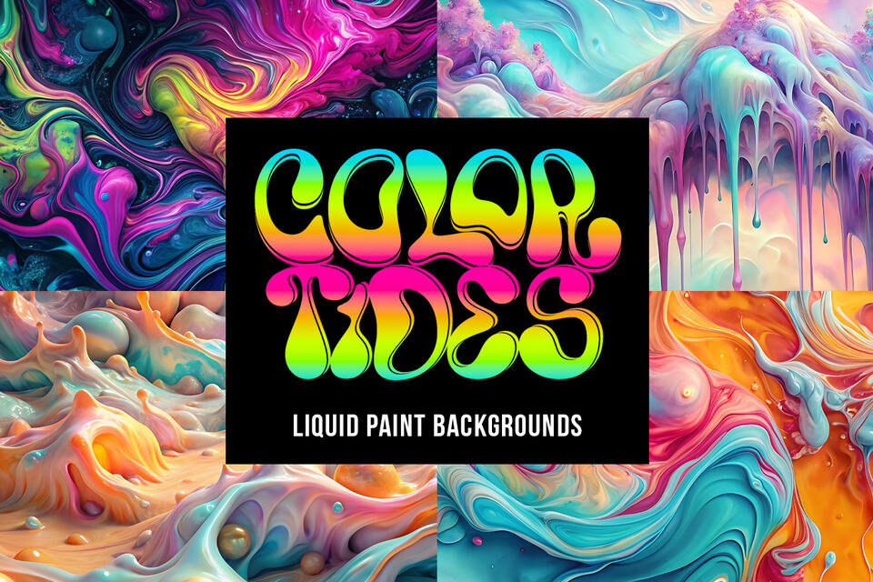Color Tides: 60 Hypercolor Liquid Paint Backgrounds