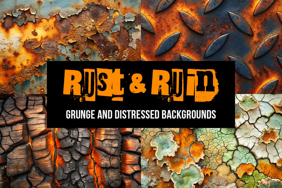 Rust & Ruin: 80 Detailed Bold Grunge Textures